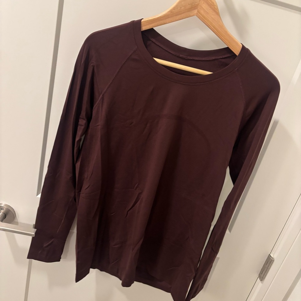 Lululemon Lululemon Swiftly Tech Long Sleeve 2.0 Cassis Burgundy Merlot 12 - Picture 3 of 8